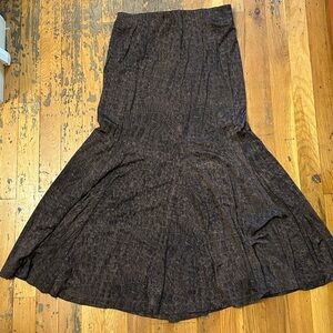 Elegant Brown Flared Skirt